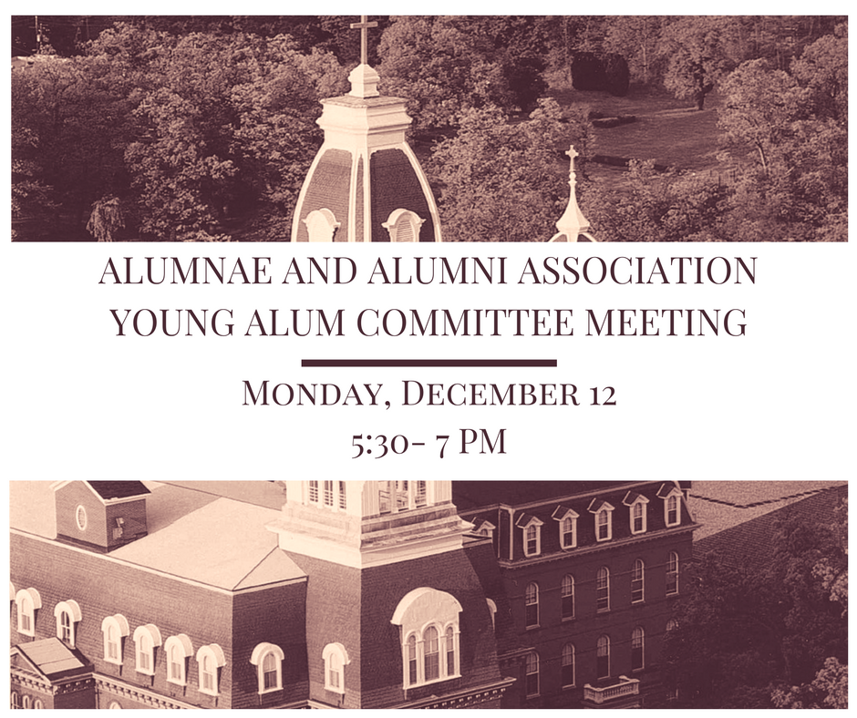 Young Alum Committee Meeting with gibbons tower in the background