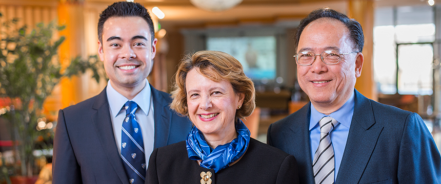Dr. Yam with her husband and son
