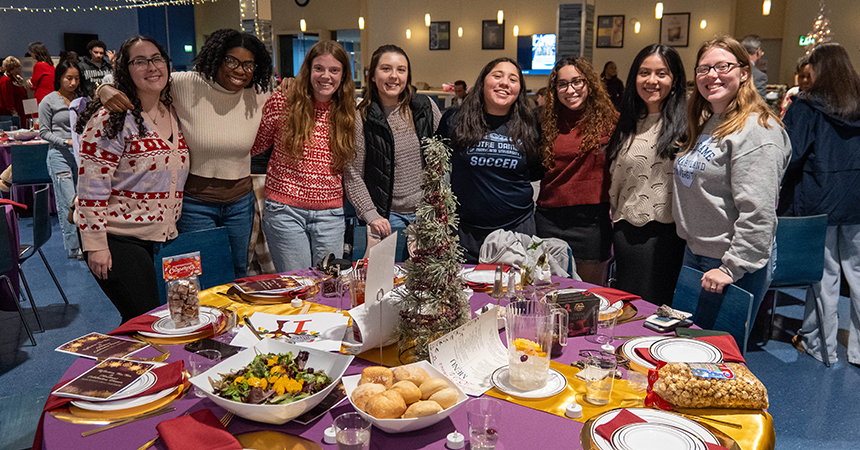 Students in Doyle Dining