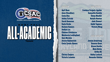 The CSAC logo and the names of NDMU's 30 academic award recipients