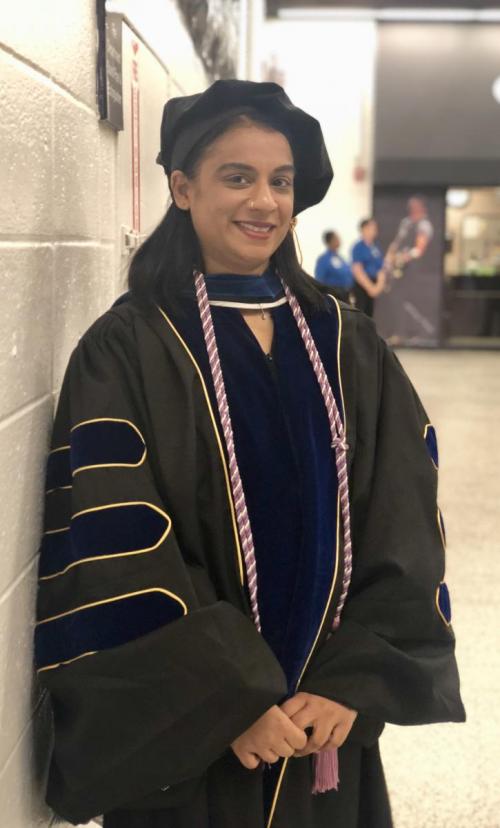 Sabita Persaud in cap and gown