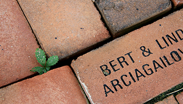 Brick with names of donors engraved