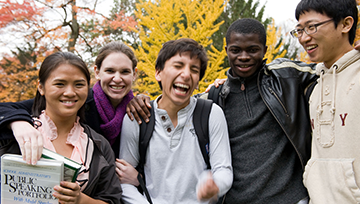 Group of international students laughing