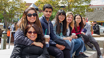 a group of international students