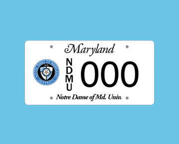 NDMU Maryland License plate