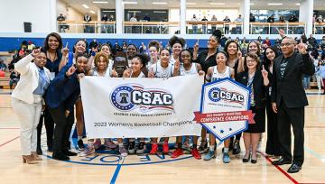 NDMU women's basketball celebrates its CSAC championship