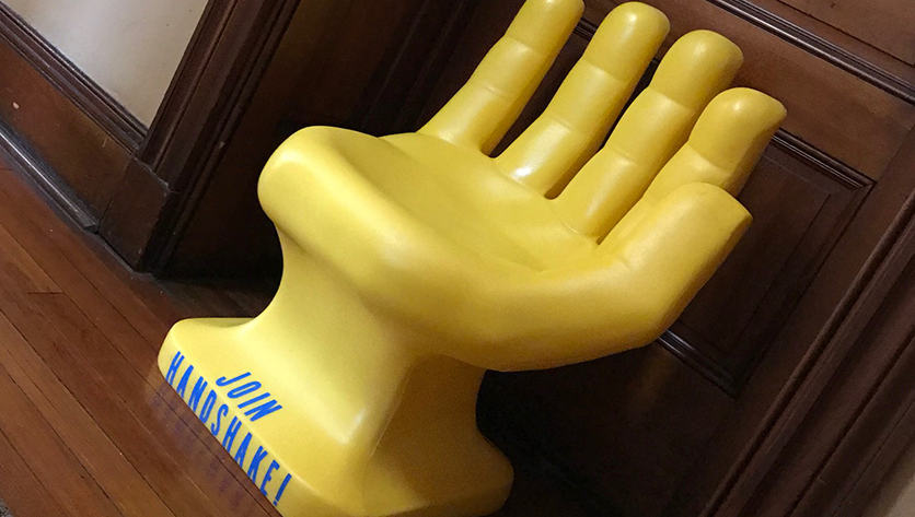 Yellow Handshake Chair
