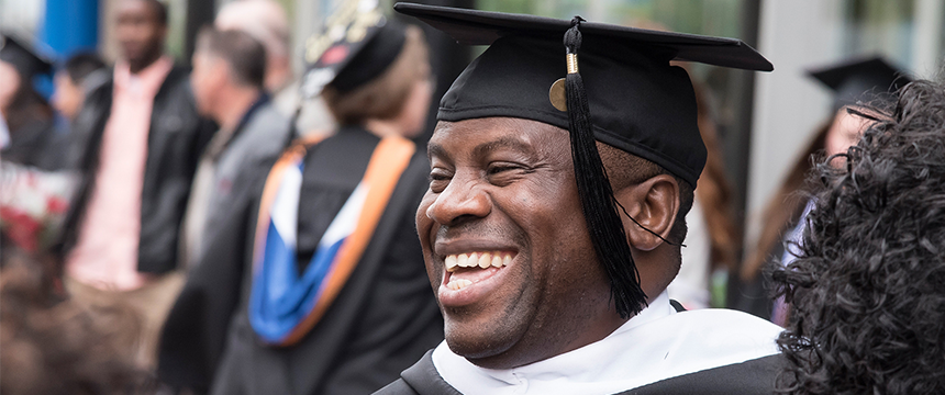 Close up of a smiling graduate
