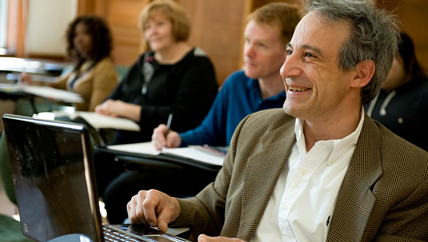 Adult students sitting in a classroom