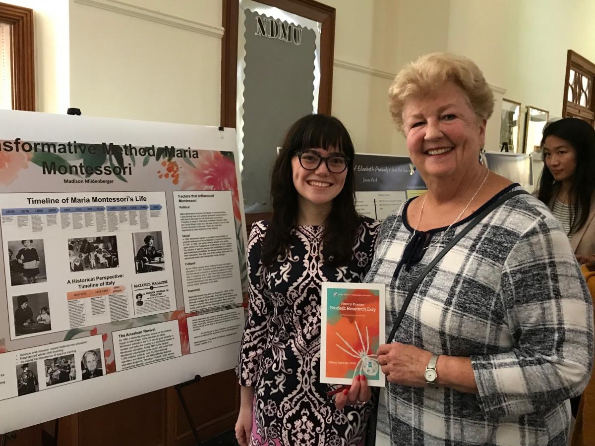Madison Mildenberger '18 and Sallie Mullen '68
